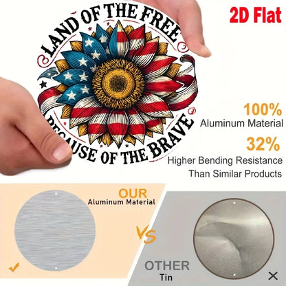 American Flag 8x8 Inch Metal Sign