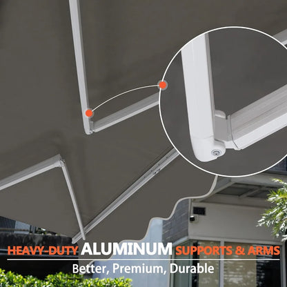 12'x10' Retractable Patio Awning Sun Shade Cover