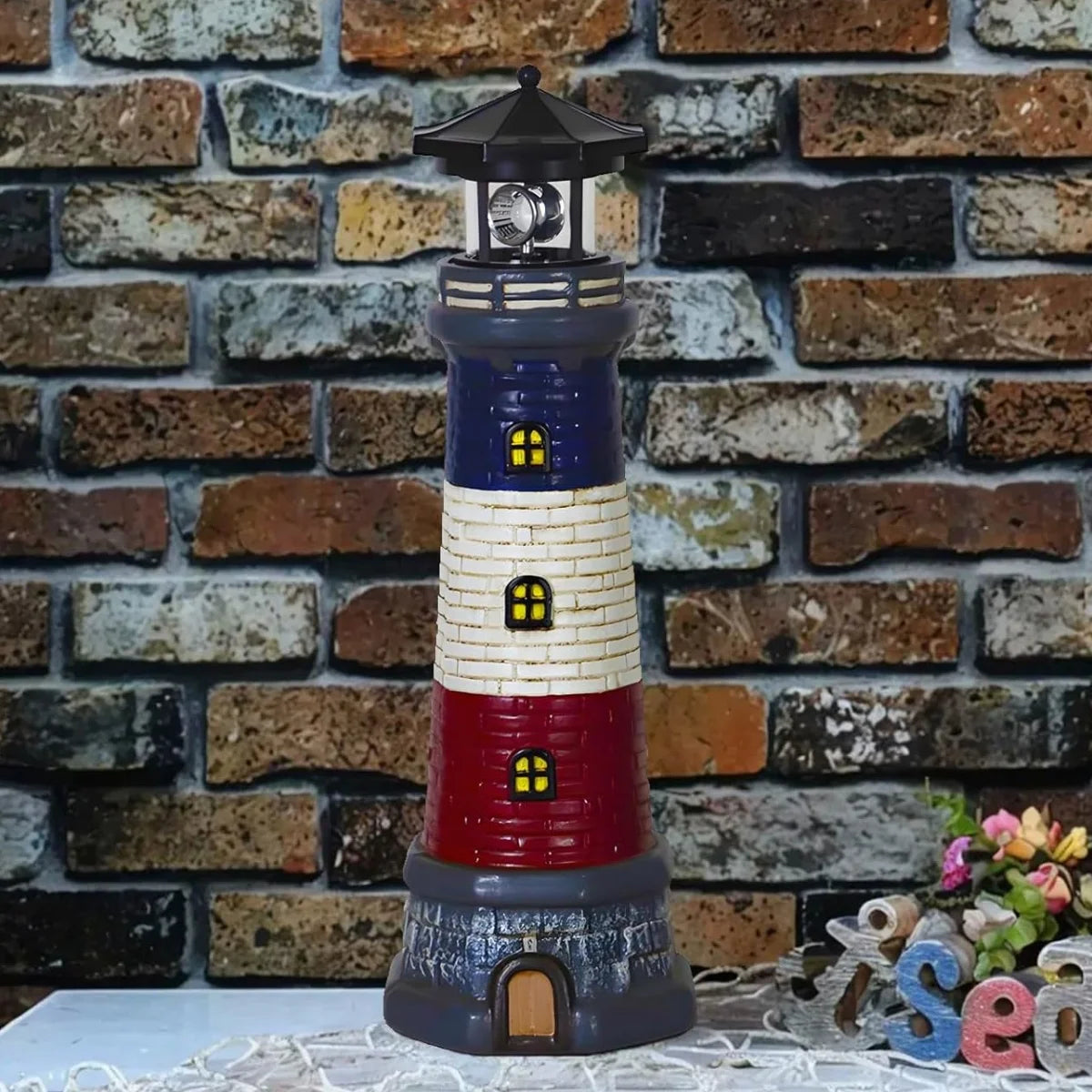 Solar Lighthouse statue decorative light