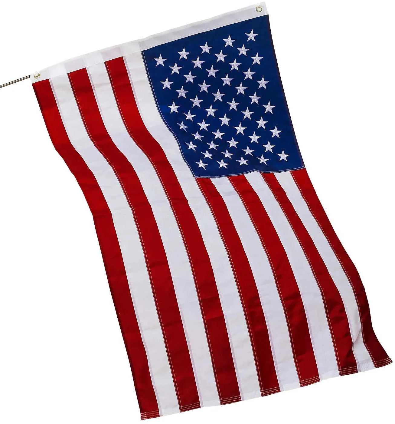 Embroidered American Flag Durable Waterproof Oxford Fabric Brass Grommet For Indoor And Outdoor