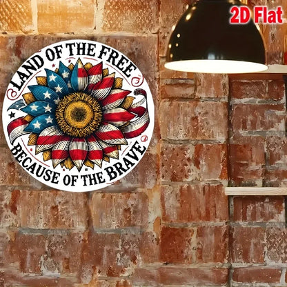 American Flag 8x8 Inch Metal Sign