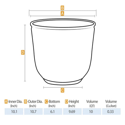 Recycled Plastic Round Planter with Drainage Holes