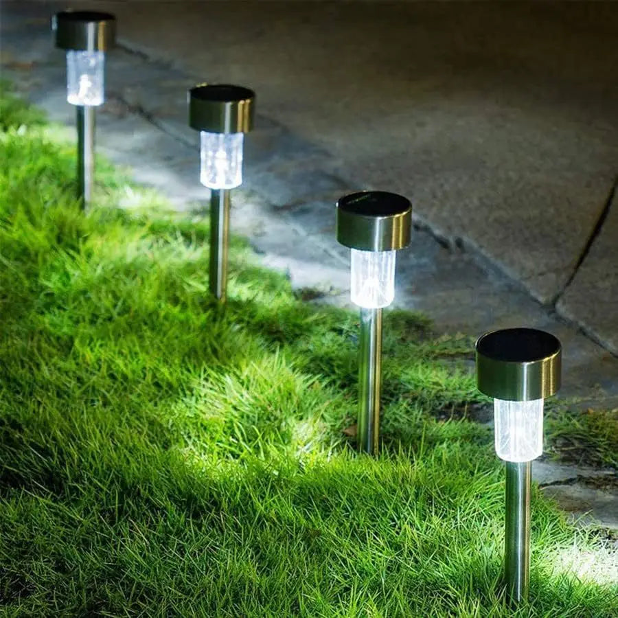 5pcs Solar Stainless Steel Outdoor Landscape Lighting