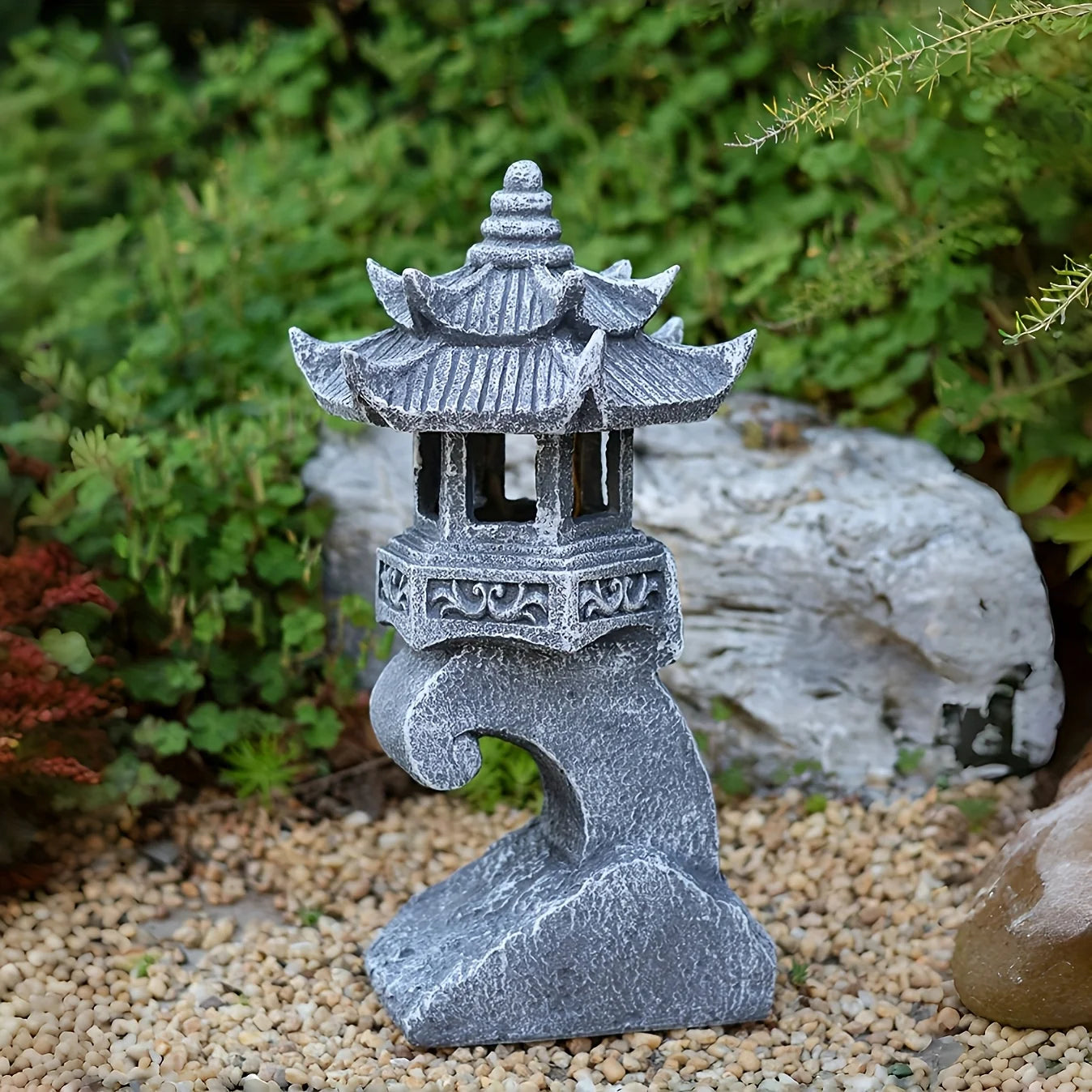 Solar Pagoda Lantern Garden Statue