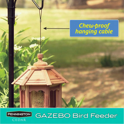Cedar Gazebo Wild Bird Feeder w/ 3 lb Hopper Capacity