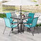 5 Pieces, All Weather Outdoor Patio Dining Set W/ 30"x30" Table and 4 Stackable Chairs