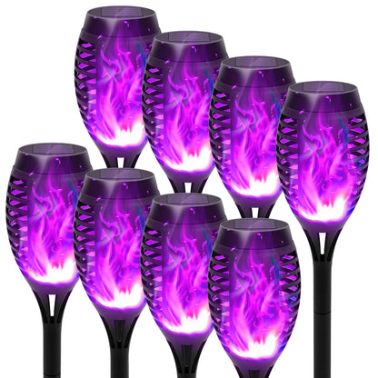 4/6/8/12Pcs Solar Flickering Outdoor Flame Torch Light