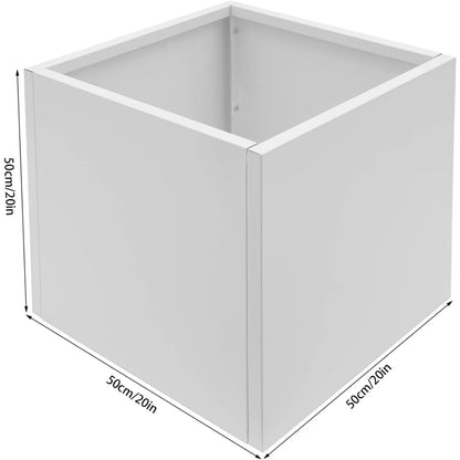 White Steel Square Planter Box