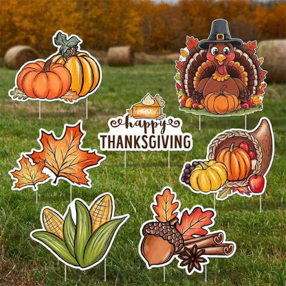 6 Piece Set Thanksgiving Yard Sign