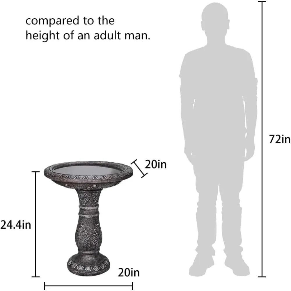 24.4 H Cement Bird Bath