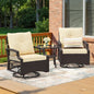 3-Piece Swivel Patio Bistro Set with Cushions & Table