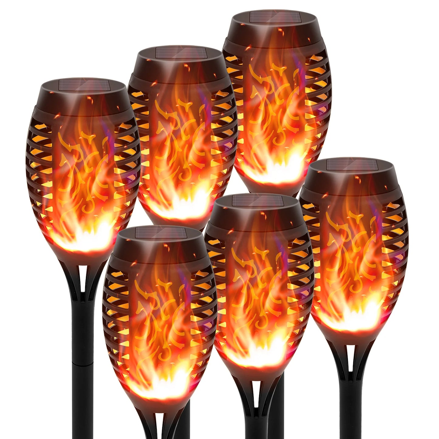 4/6/8/12Pcs Solar Flickering Outdoor Flame Torch Light