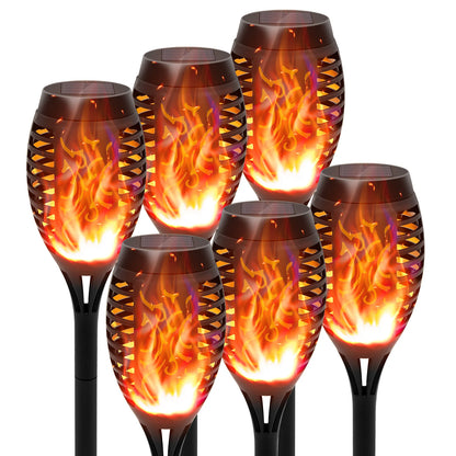 4/6/8/12Pcs Solar Flickering Outdoor Flame Torch Light