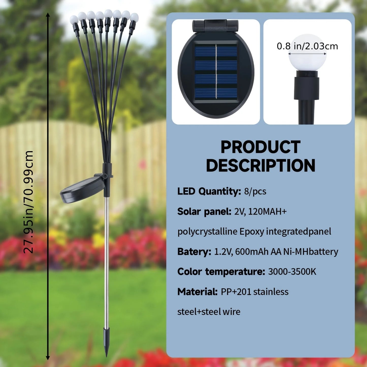 (2pcs) Solar Garden Lights