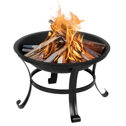22" Curved Feet Iron Wood Burning Fire Pit