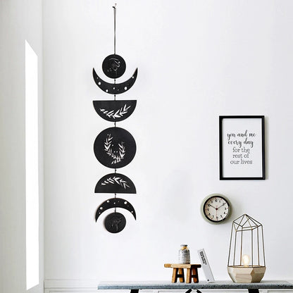 Wooden Moon Phase Garland Wall Hanging