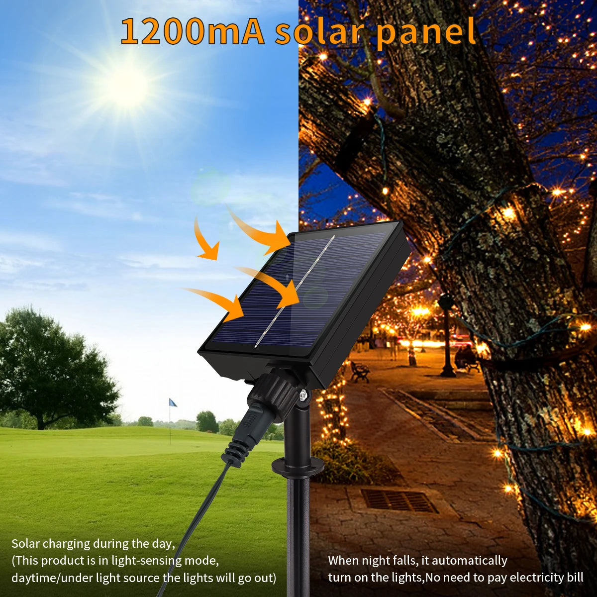 100M-10M Outdoor Waterproof Solar String Fairy Light