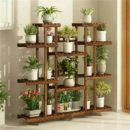 11 Tier Wood Plant Stand
