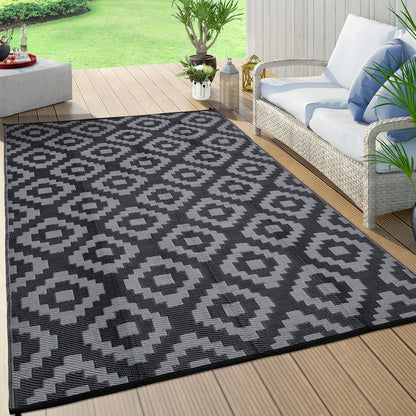 Modern Geometric Reversible Waterproof Outdoor Rug