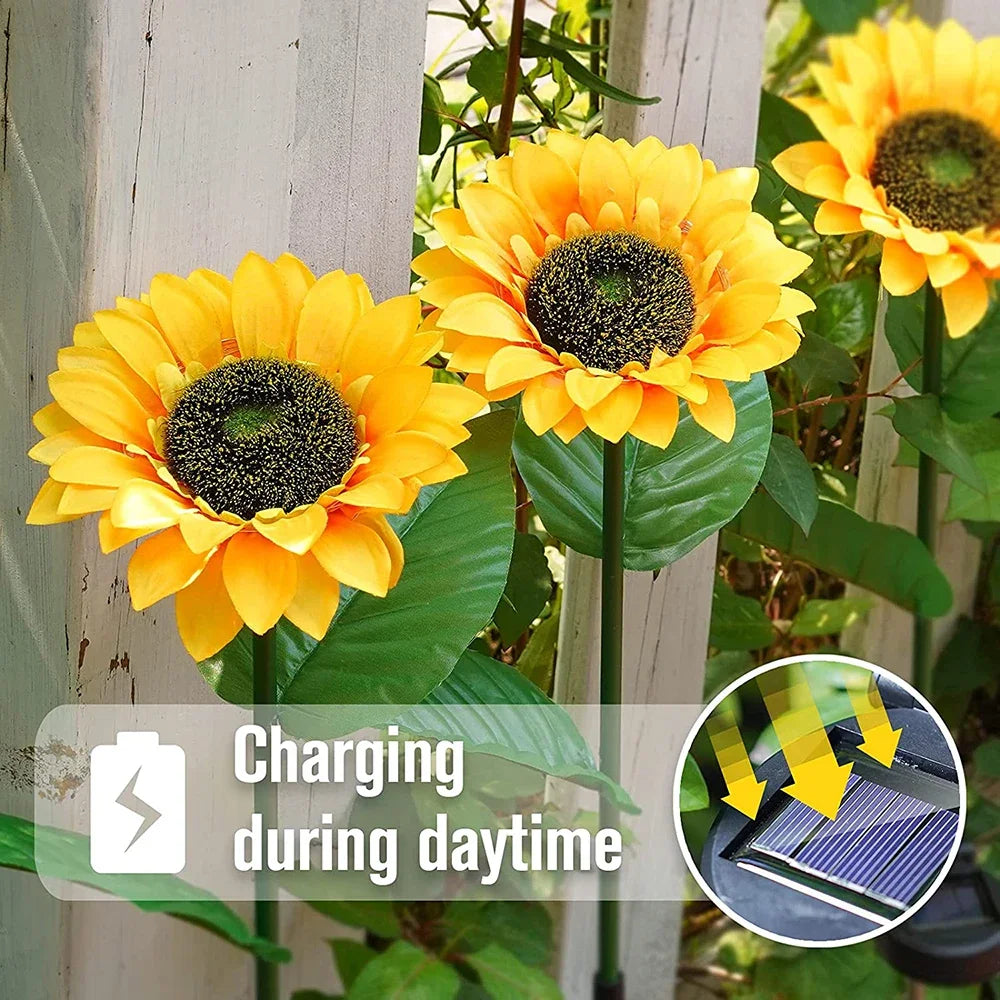 Outdoor Solar Sunflowers Waterproof LED Lawn Light