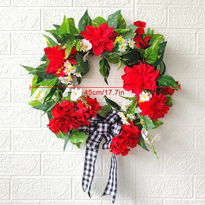 Decorative Red Geranium Flower Wreath