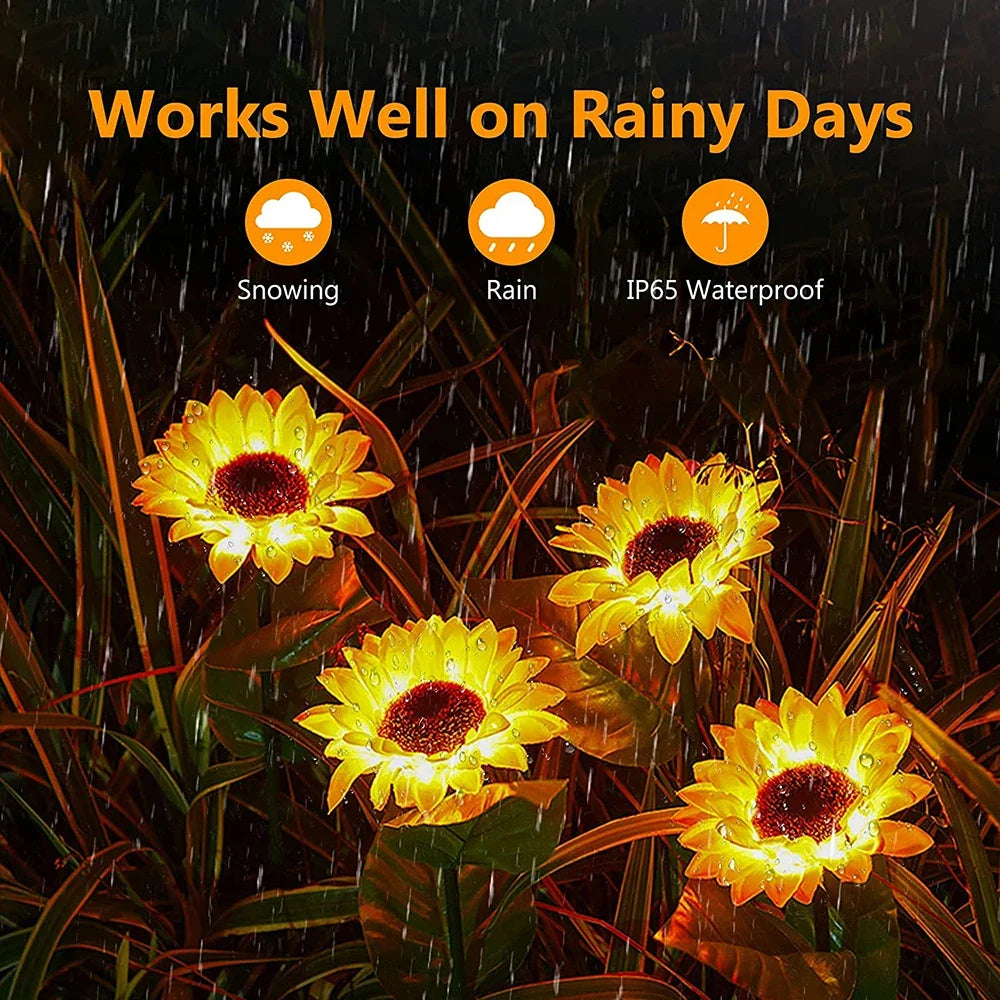 Outdoor Solar Sunflowers Waterproof LED Lawn Light