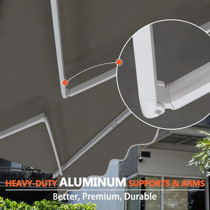 12'x10' Retractable Patio Awning Sun Shade Cover