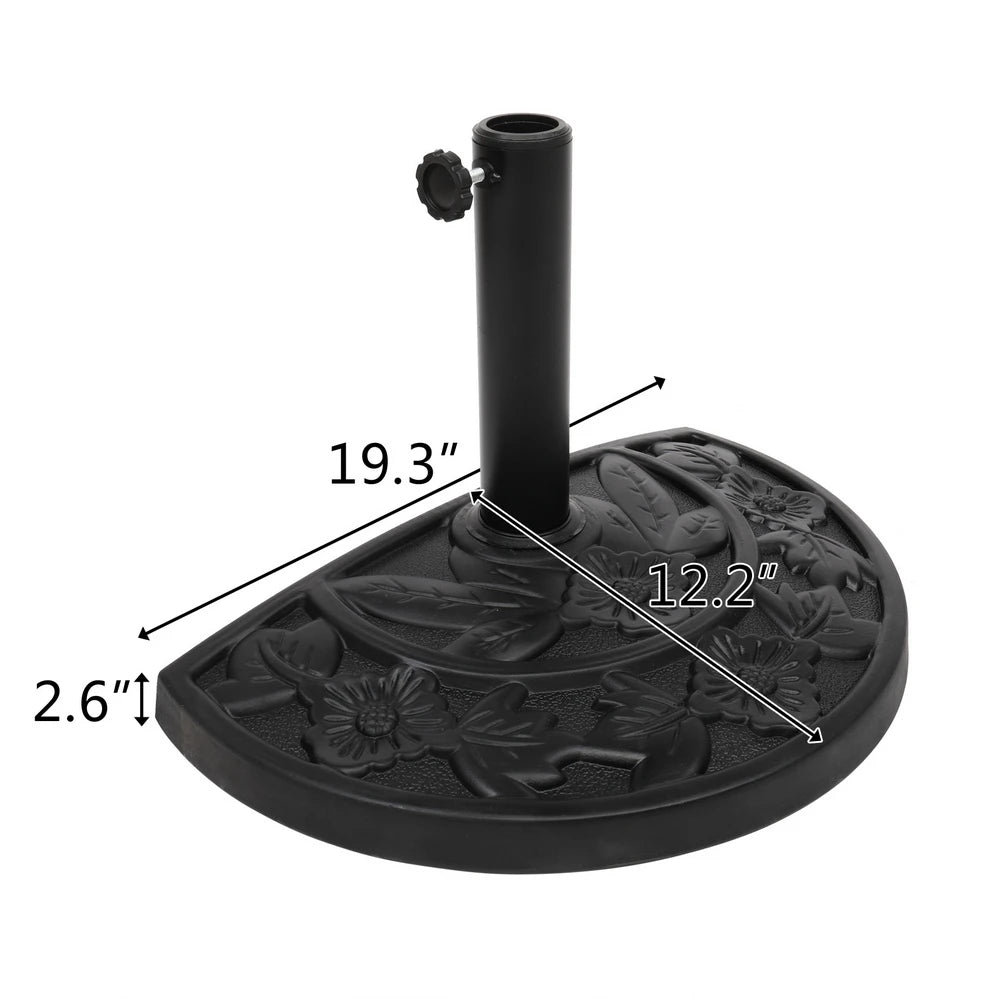 Umbrella Stand Semi-circular Resin Black