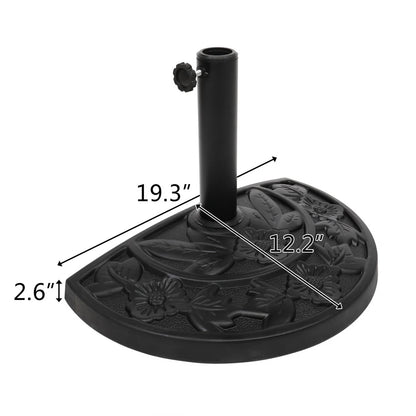 Umbrella Stand Semi-circular Resin Black