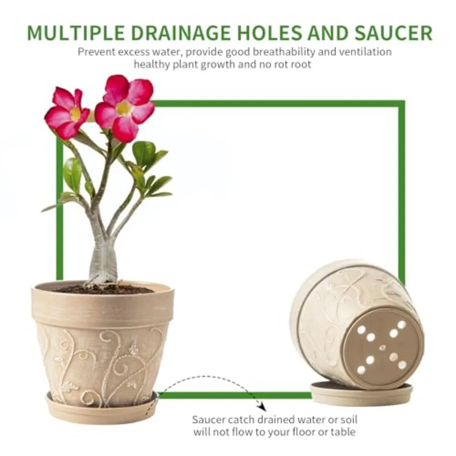 2Pack 7 inch Flower Pots