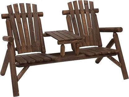 2-Seat Wooden Adirondack Chair