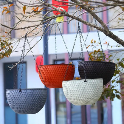 New Plastic Imitation Weaving Hanging Flower Basket