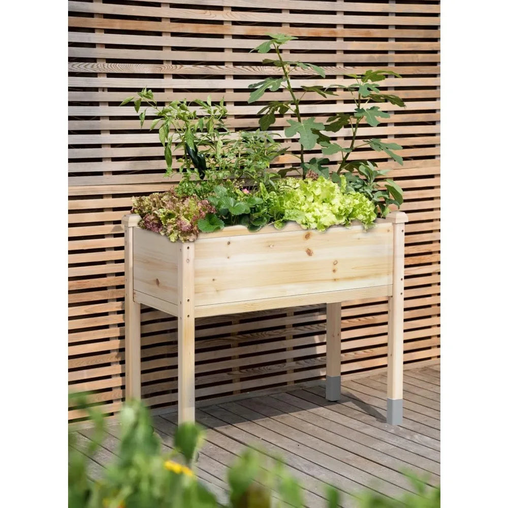 Elevated Wooden Garden Bed with Legs, 48"L x 24"W