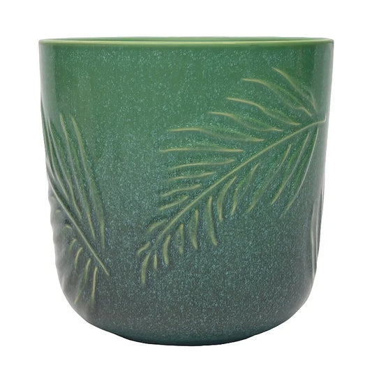 8-Inch Ceramic Planter with Botanical Design