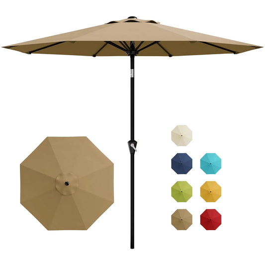 9FT Patio Umbrella With Crank & Tilt