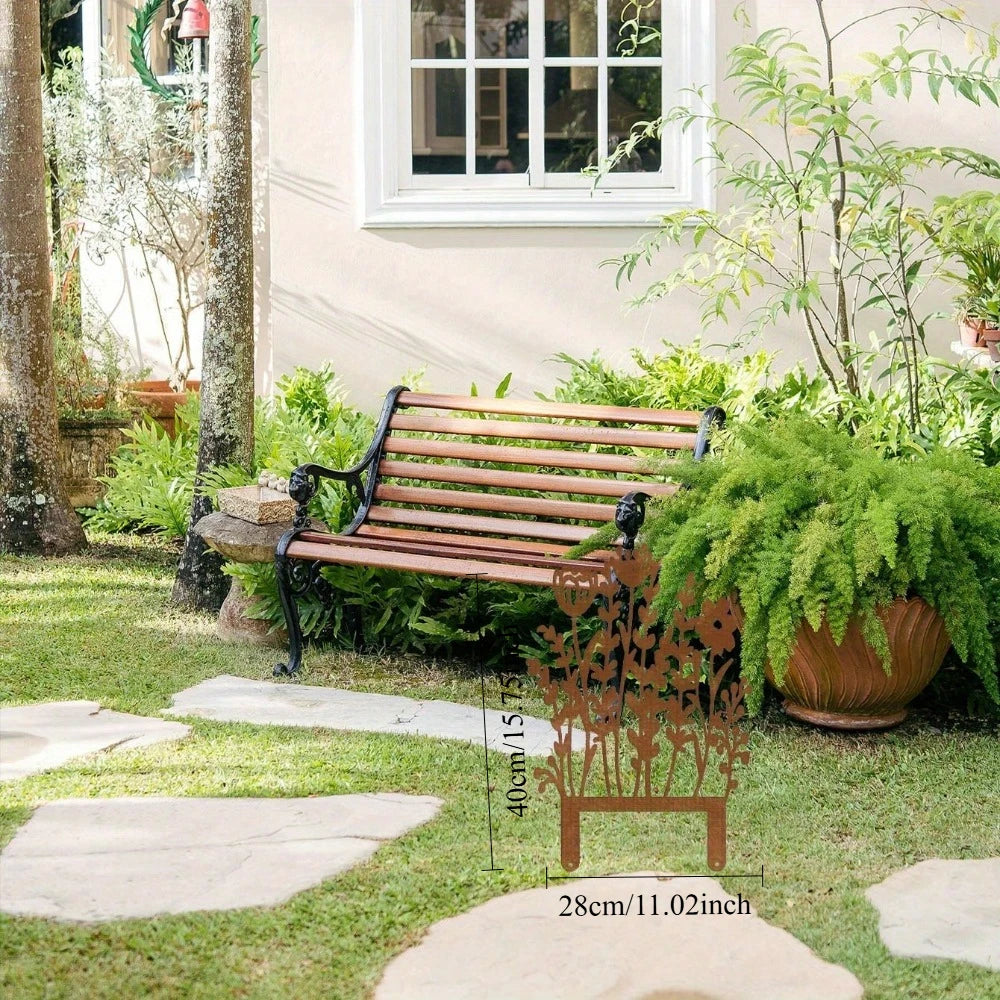 Vintage-Style Rustic Metal Garden Stake