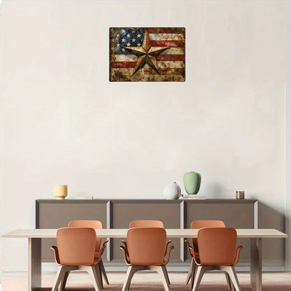 Vintage American Flag Metal Sign