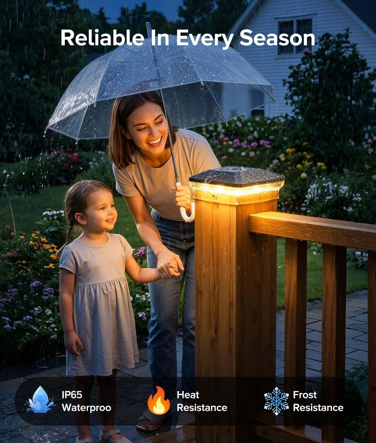 6/12 Pack Solar Post Cap Lights with 3 Modes