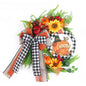 19.69inch Pumpkin Bowknot Sunflower Autumn Wreath