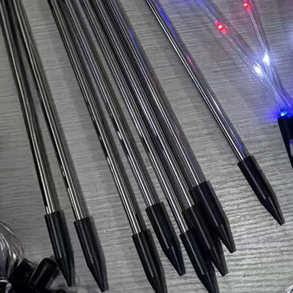 8Pcs 8 Modes Solar Waterproof LED Pathway Lights for 4th of July