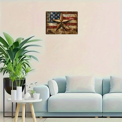 Vintage American Flag Metal Sign