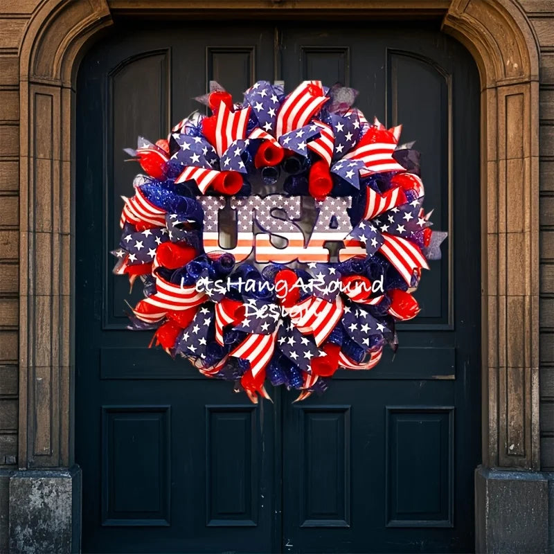 24 Inch 4th Of July Patriotic Wreath