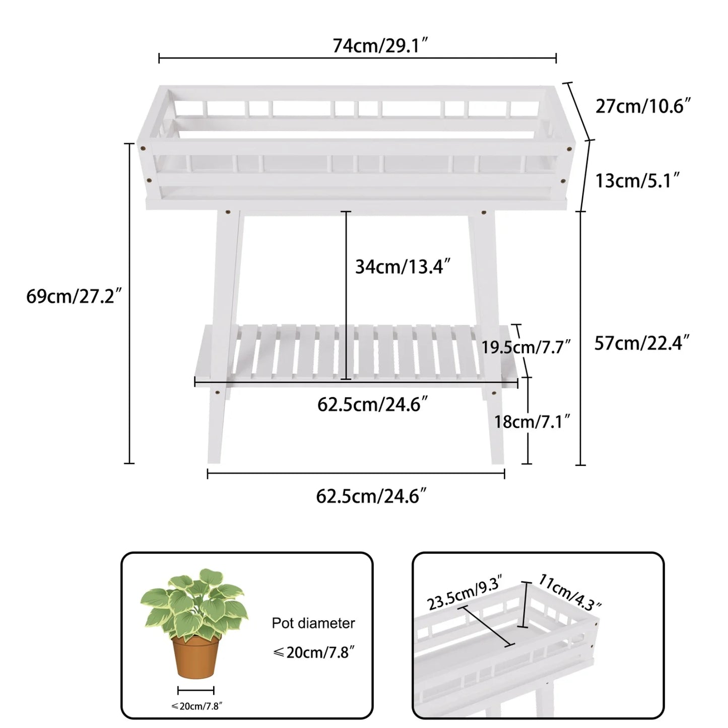2 Tier Bamboo Plant Stand