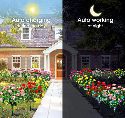 LED Solar Light Waterproof Azalea Flowers