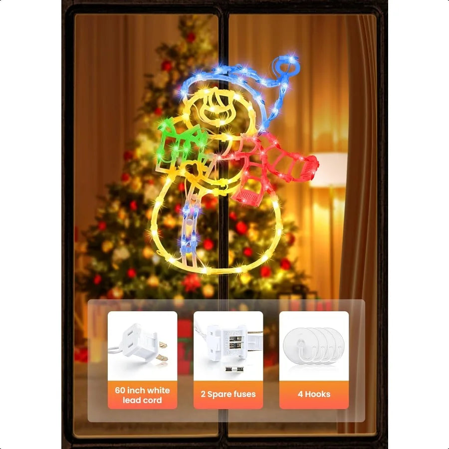 4 Pack Christmas Window Silhouette Lights