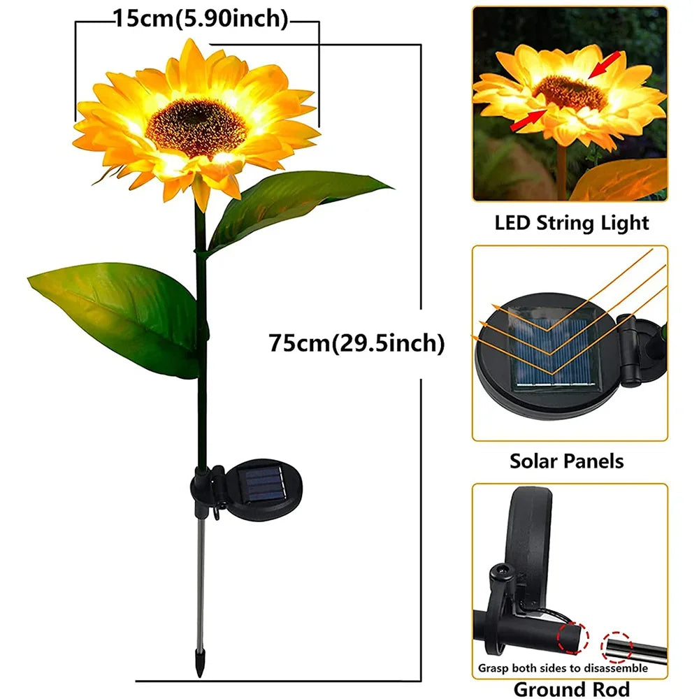 Outdoor Solar Sunflowers Waterproof LED Lawn Light