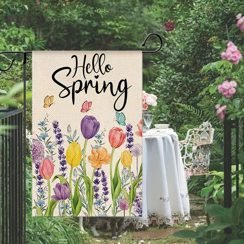 Spring Floral Welcome Garden Flag