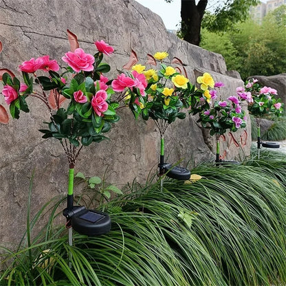 LED Solar Light Waterproof Azalea Flowers
