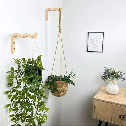 Natural Wood Wall Plant Hanger