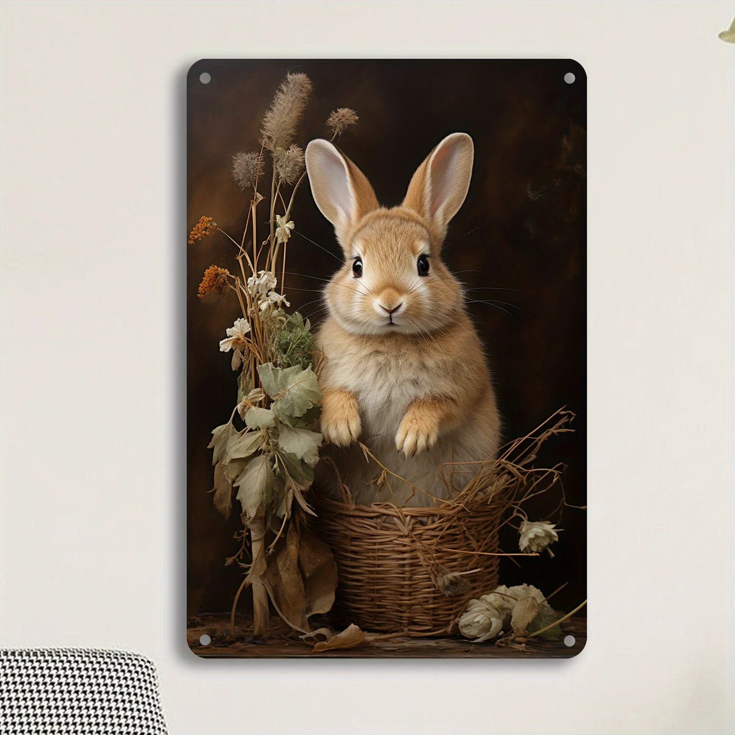 Vintage Bunny Metal Wall Art